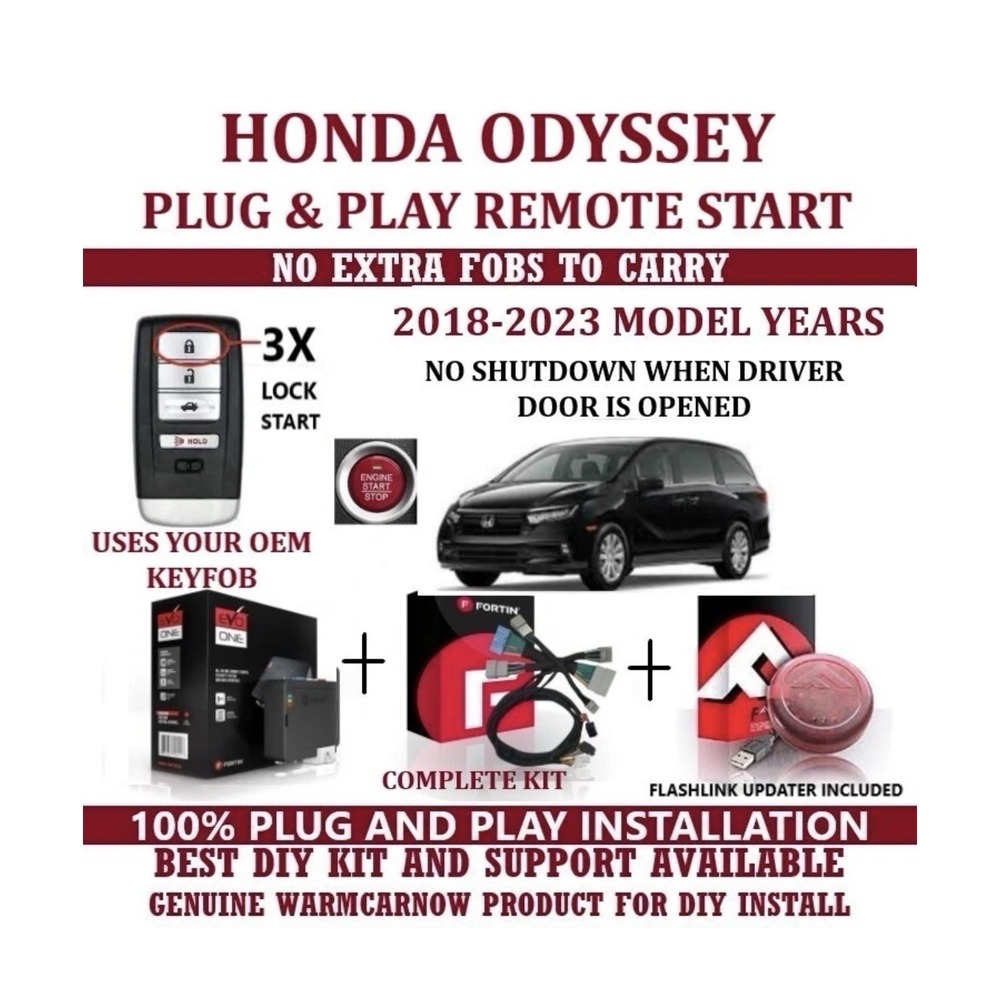 PLUG & PLAY REMOTE START KIT FITS 2019 HONDA ODYSSEY